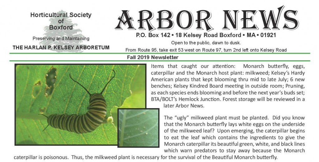 Fall Newsletter Page 1, Section 1 Monarch Butterflies